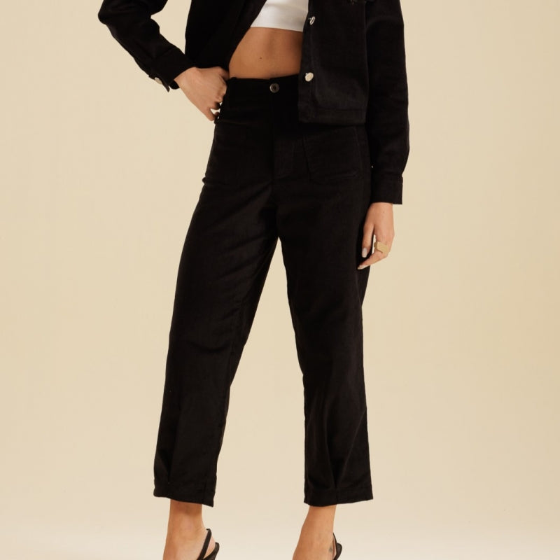 Jet Black Corduroy Pants