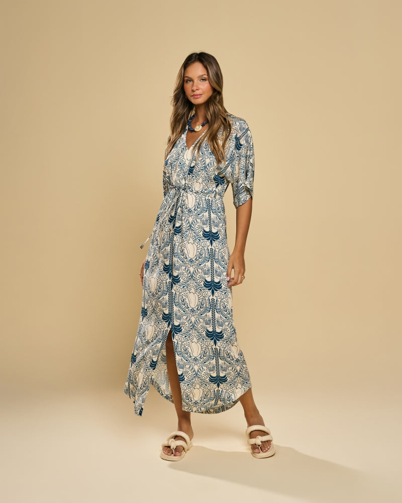 Isla Blue Midi Dress