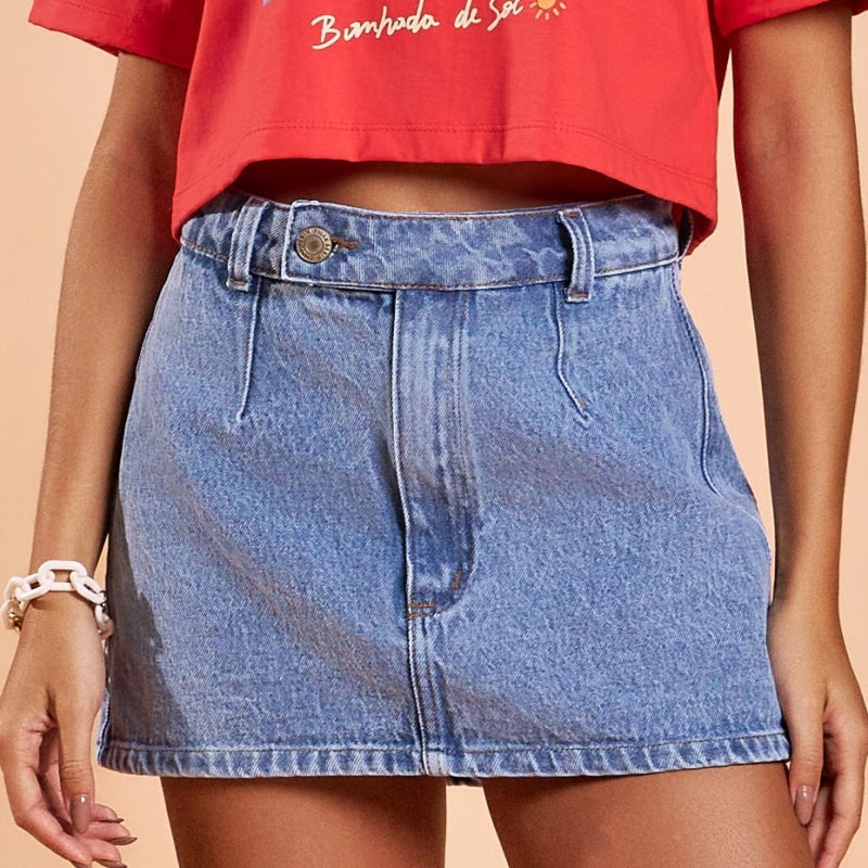 Blue Ink Short Skirt
