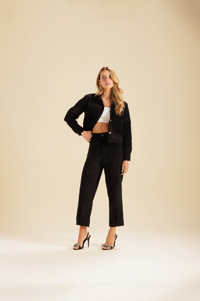 Jet Black Corduroy Pants