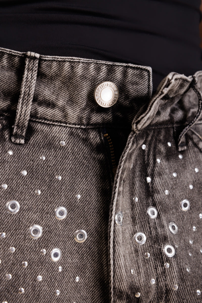 Short Black Rhinestone