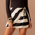 Tie-up Striped Skirt