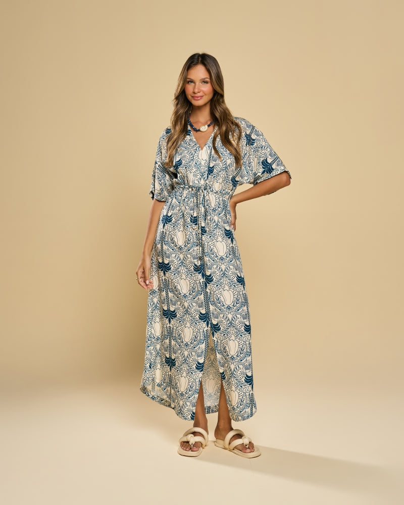 Isla Blue Midi Dress