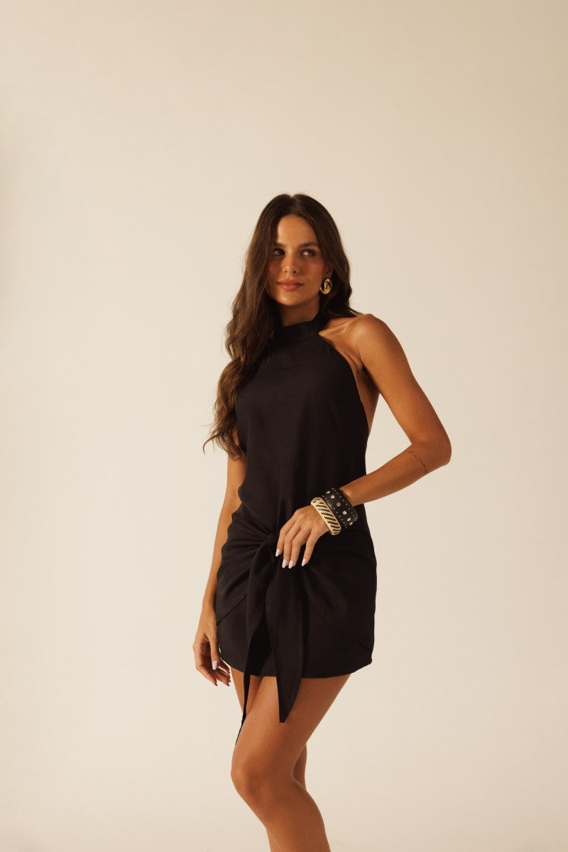 Lunar Tie-Front Short Dress