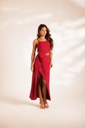 Wet Red Cutout Dress