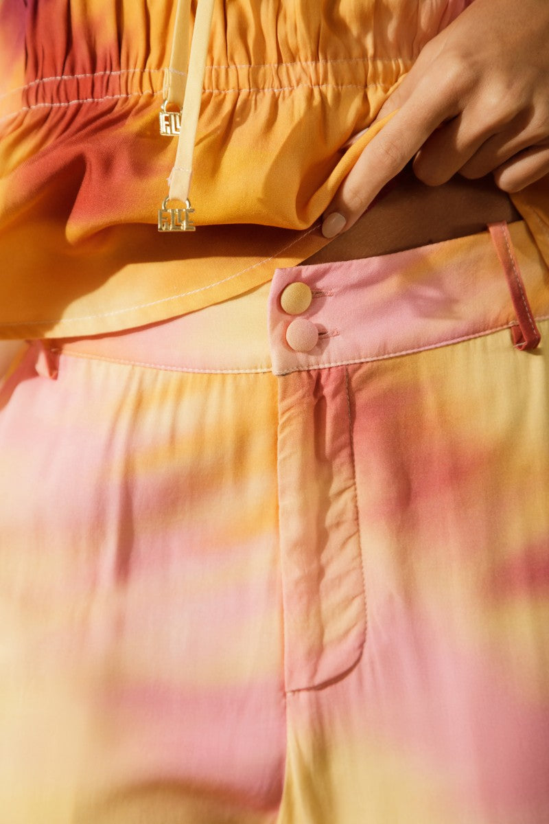 Tie-dye wide-leg pants