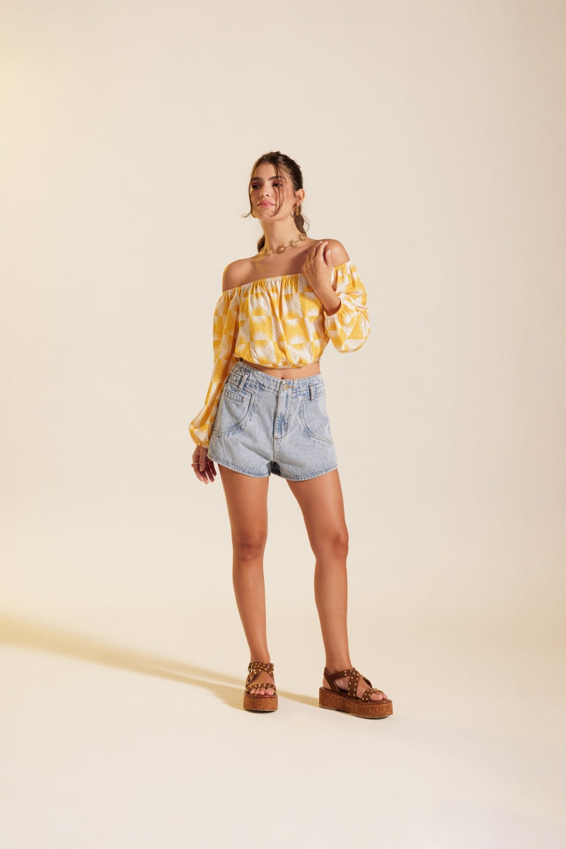 Sky Denim Shorts