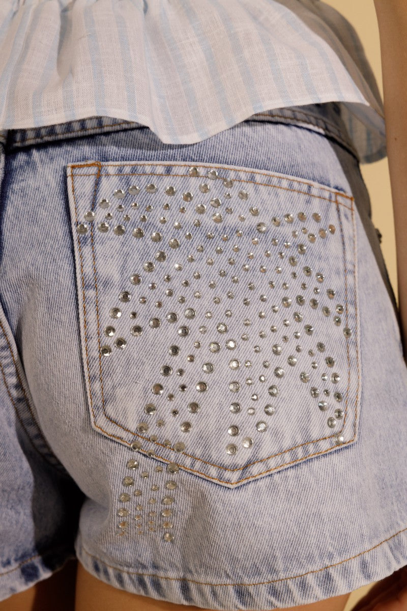 Maritime Shine Denim Shorts