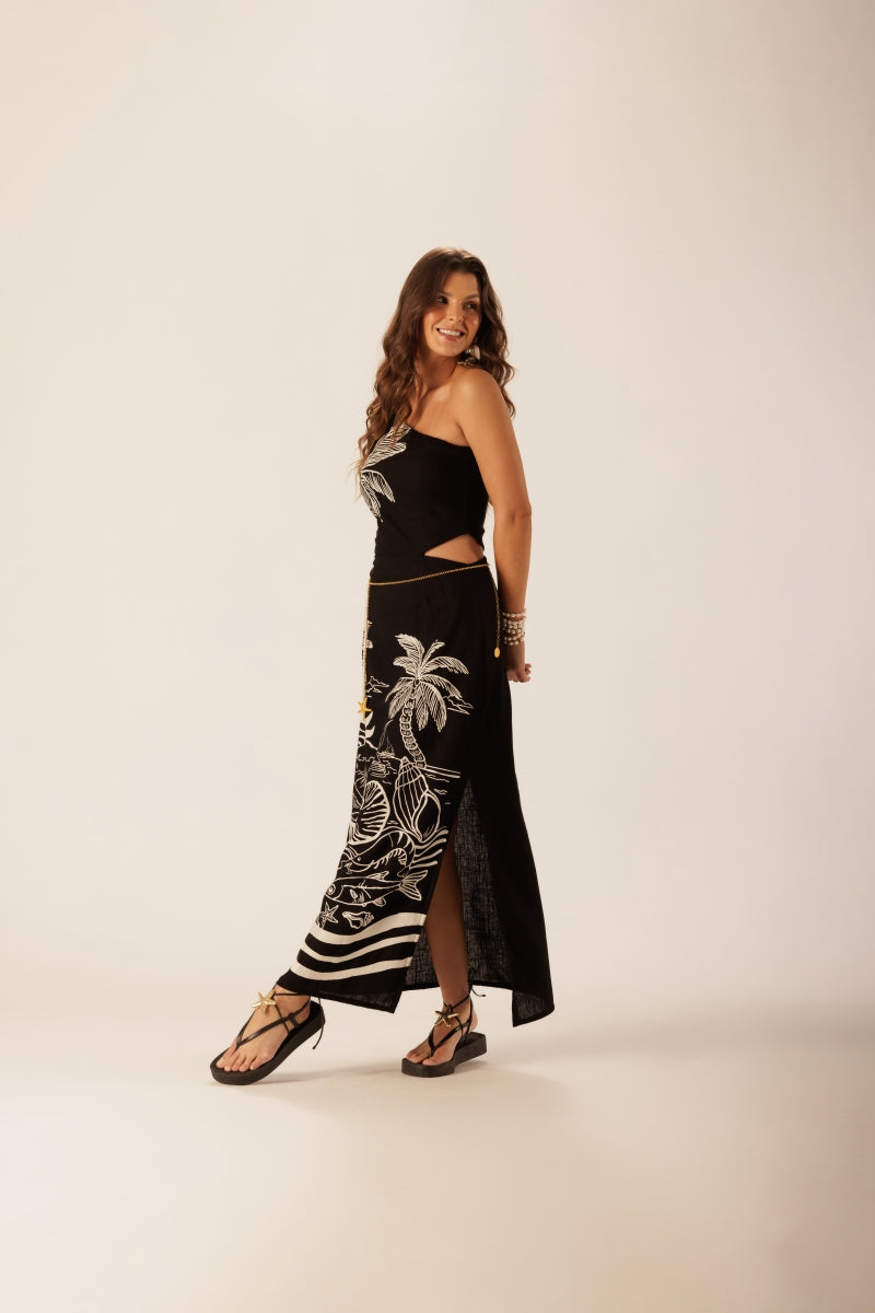 Black Amber Midi Dress