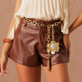 Leather Gold Shorts