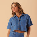 Summer Denim Cropped Top