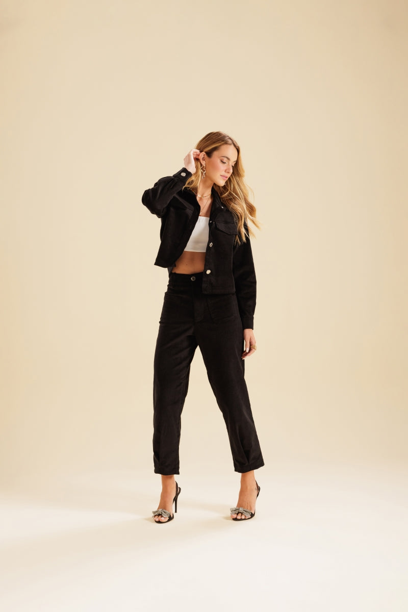 Jet Black Corduroy Pants