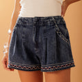 Lines Denim Shorts