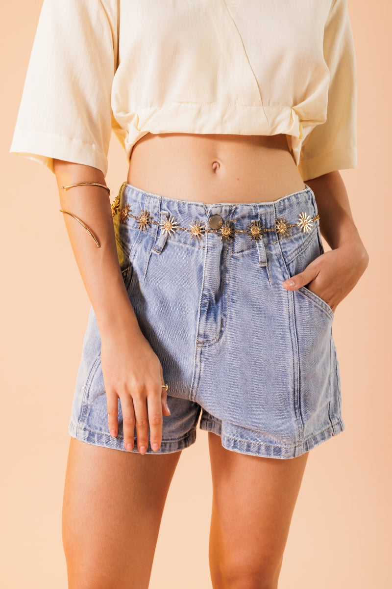 Blue Sky Cutout Shorts