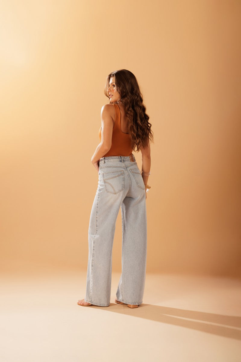 Blue Asymmetric Denim Pants