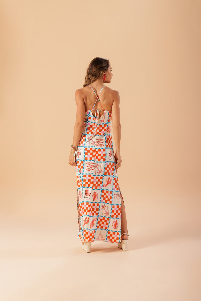 Tropical Shell Long Dress