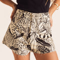 Raizes Printed Denim Shorts