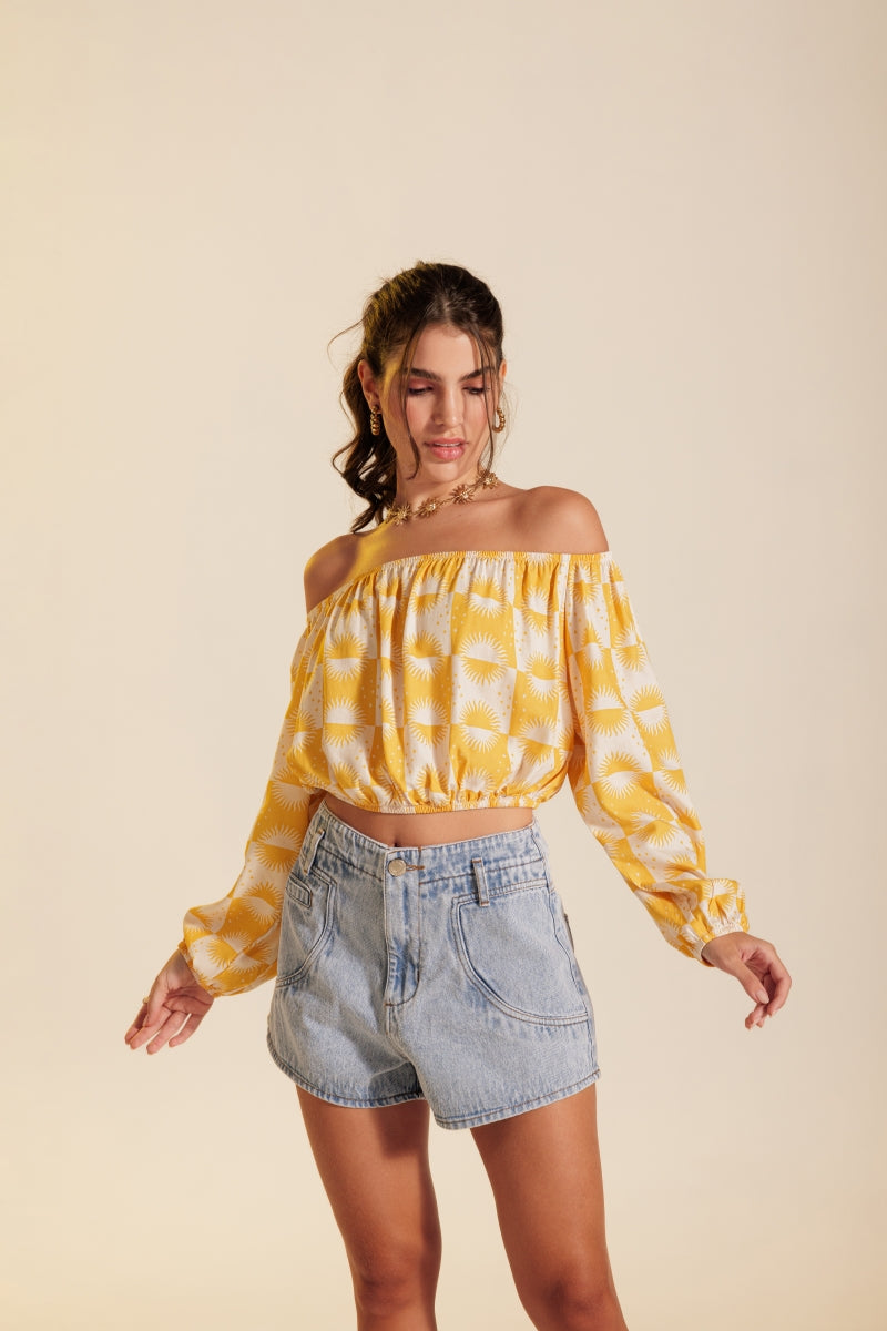 Sky Denim Shorts
