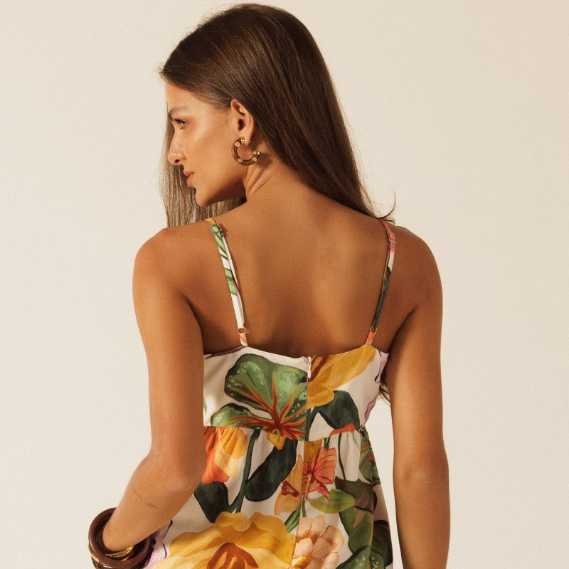 Floral Tie-Front Blouse