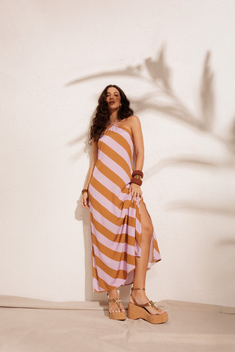 Duo Stripe Long Dress