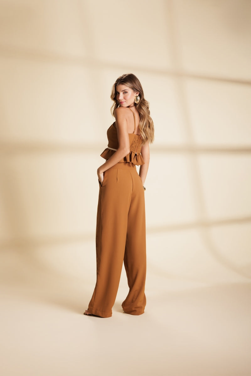 Cropped Tailored Chocolate