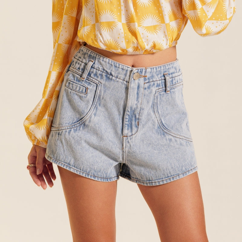 Sky Denim Shorts