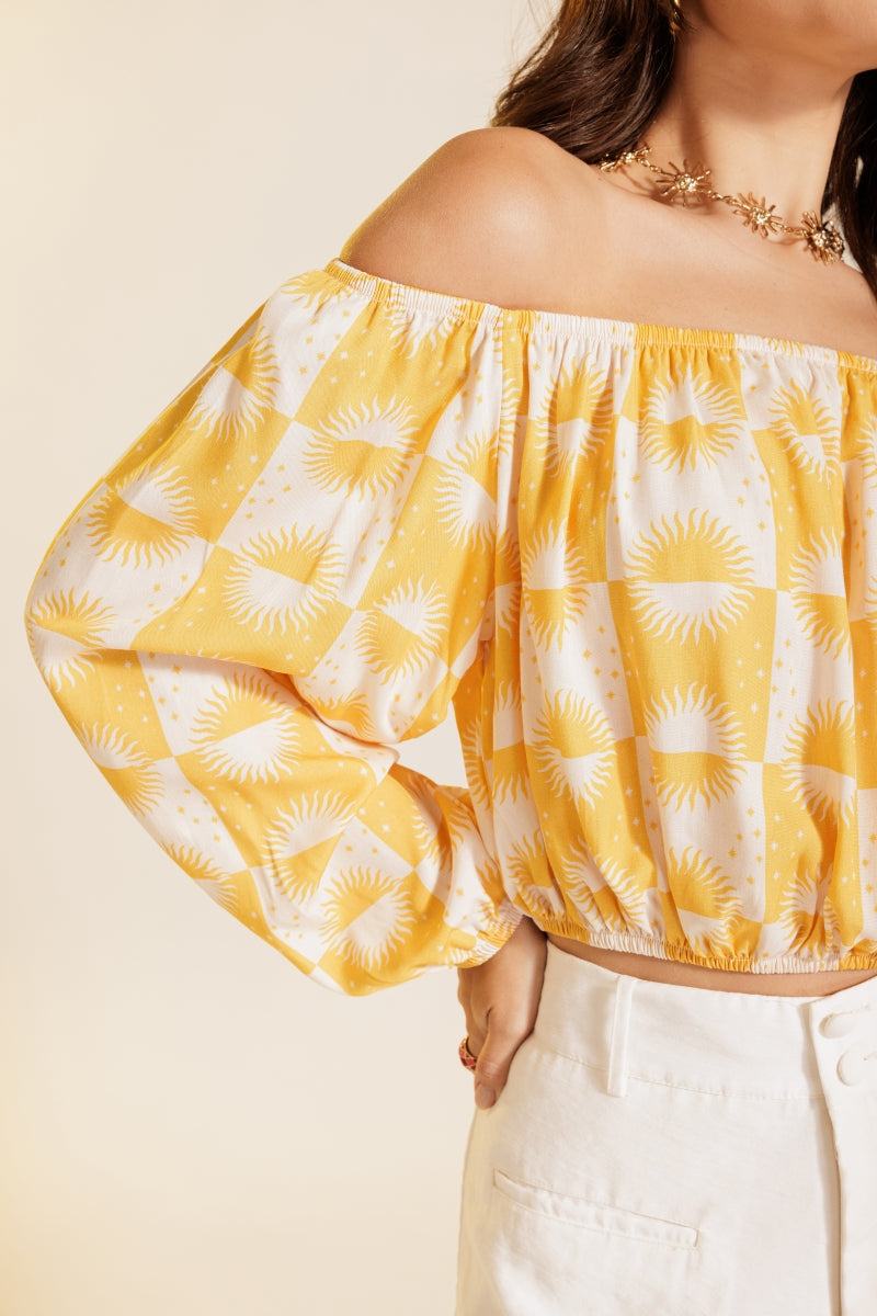 Cropped Shoulder Yellow Solar