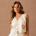 Amber Off Linen Vest