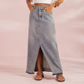 Denim Skirt with Maritime Hem