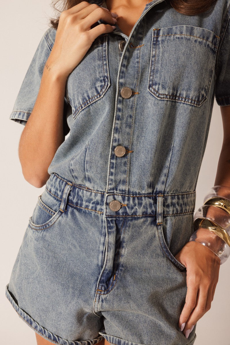 Solar Denim Playsuit