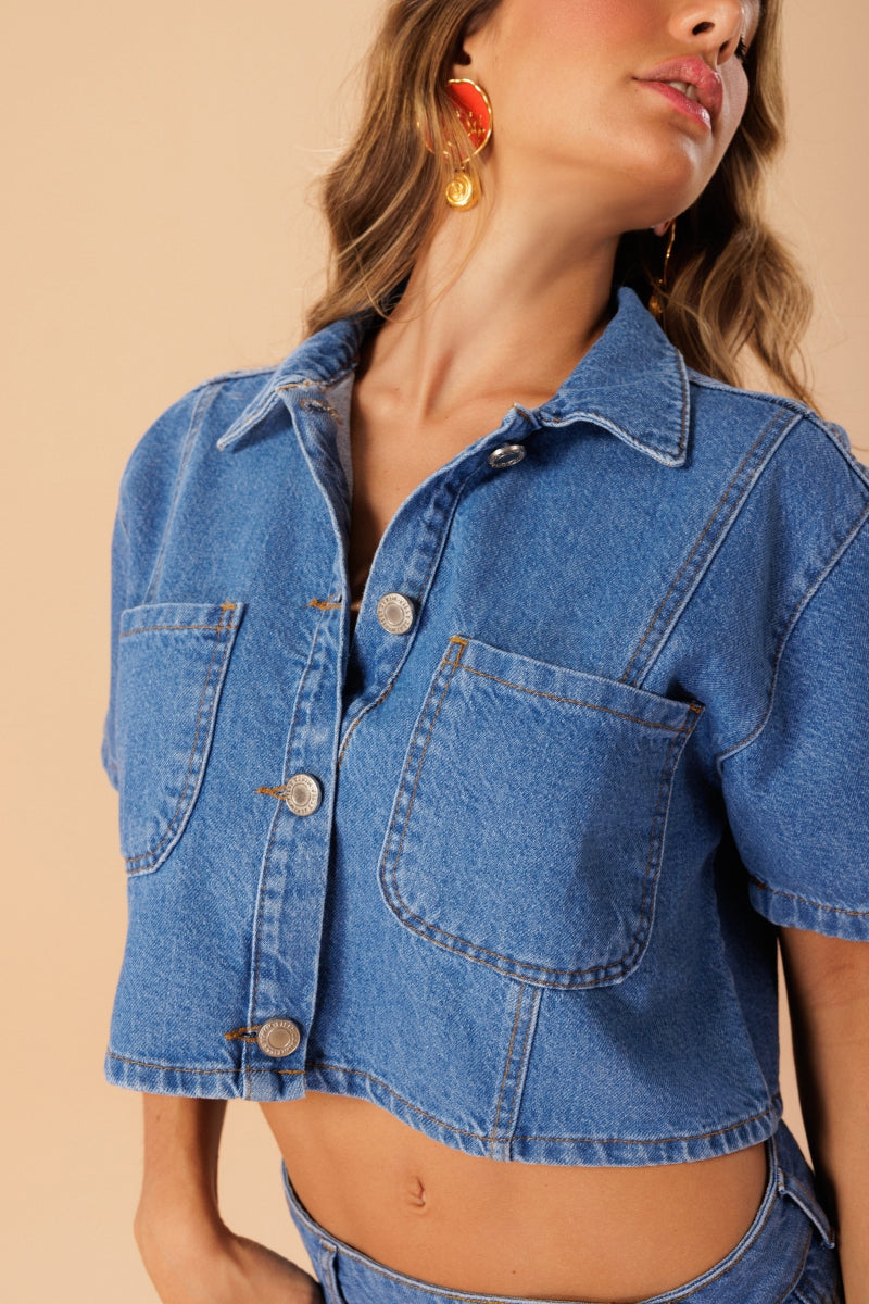 Summer Denim Cropped Top
