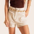 White Recorts Denim Shorts