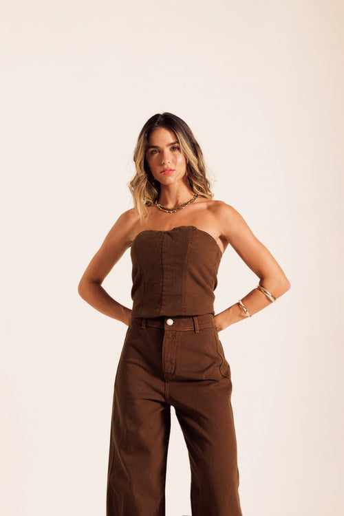 Almond Denim Corset