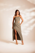 Wet Green Cutout Dress