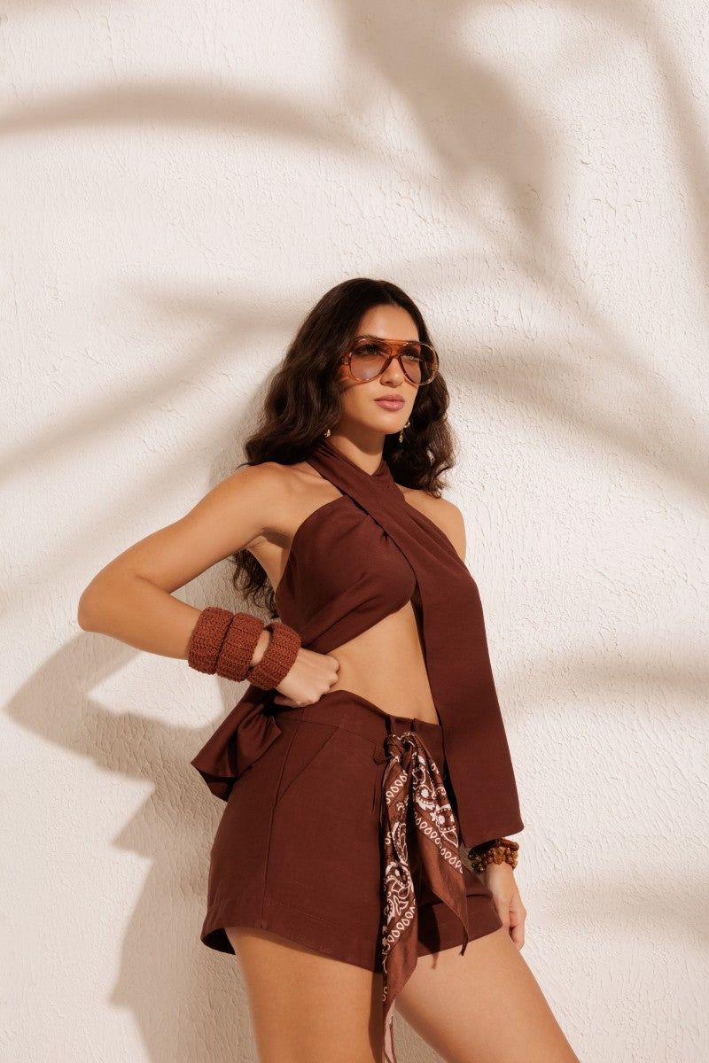 Wrap Blouse with Bow