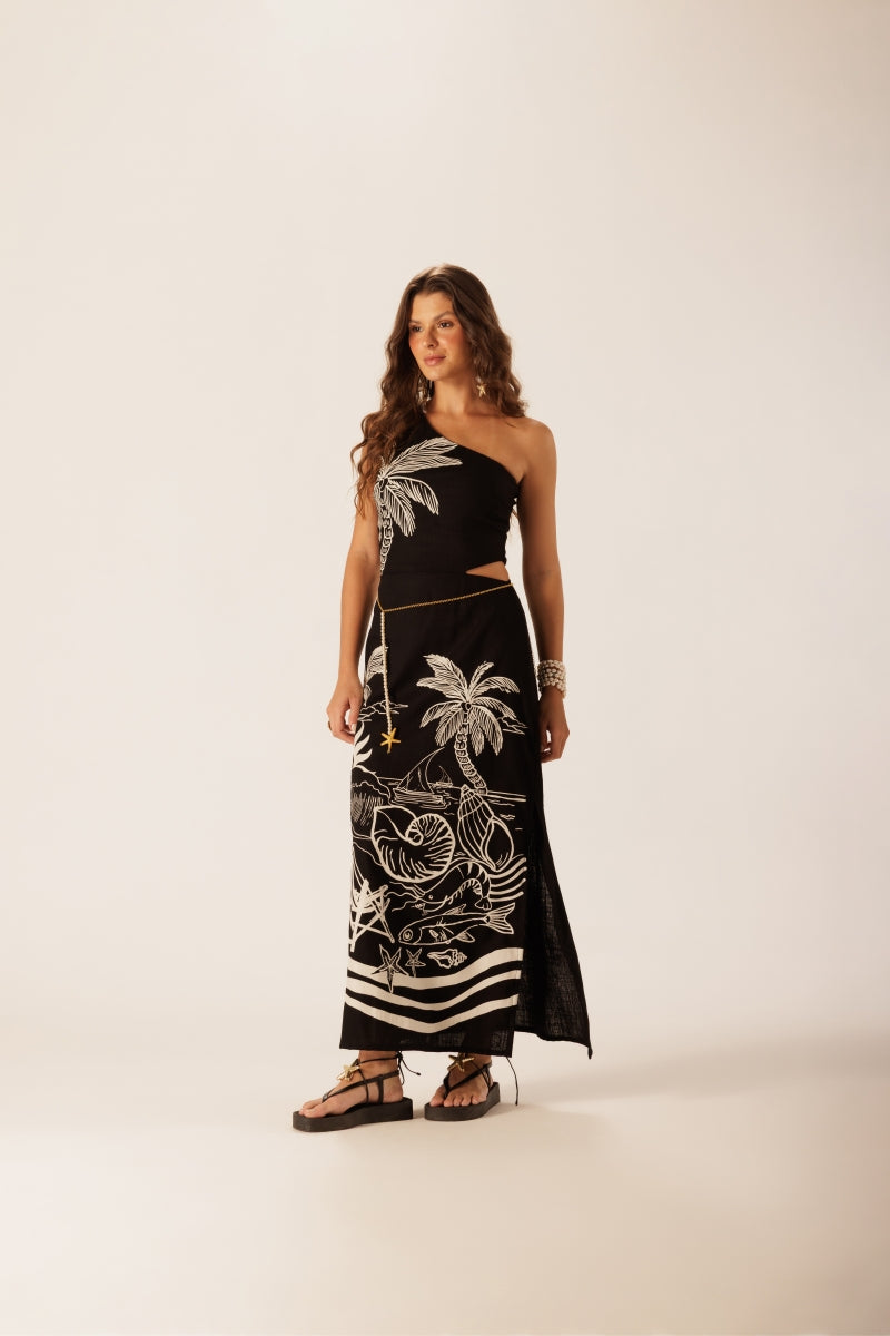 Black Amber Midi Dress