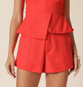 Red Pietra Tailored Shorts