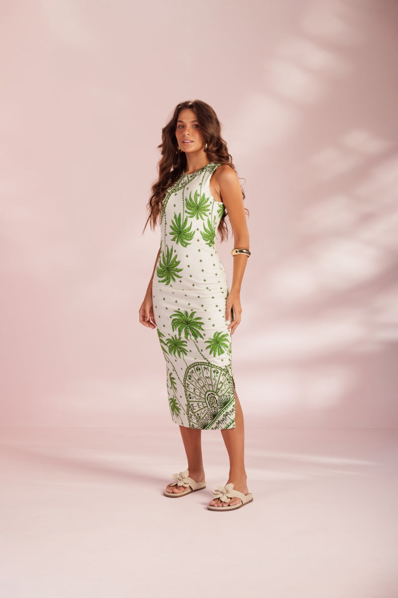 Green Coconut Draped Dress