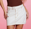 White Natural Denim Skirt