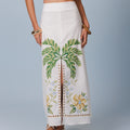 Palm Linen Midi Skirt