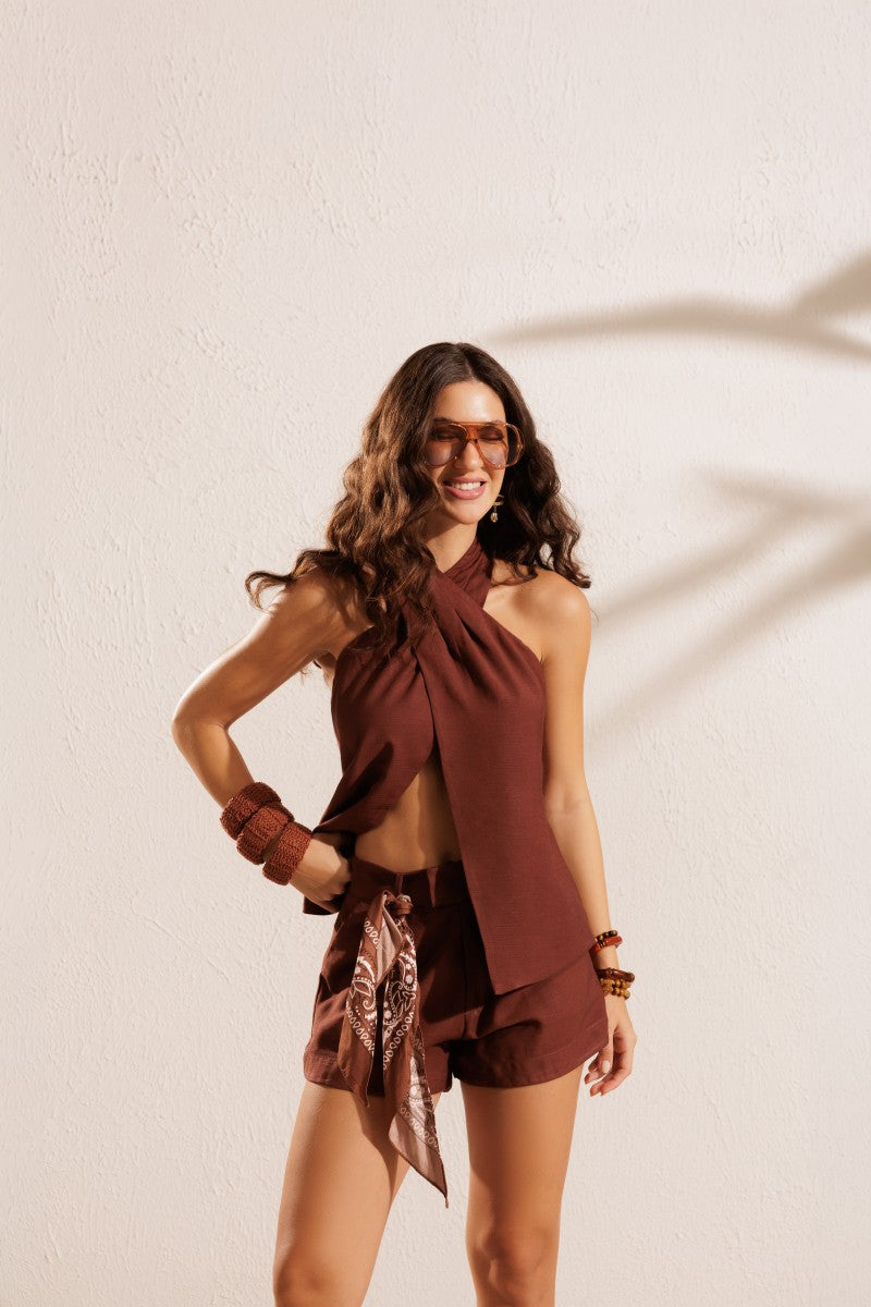 Wrap Blouse with Bow