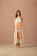 Gold Flower Midi Dress