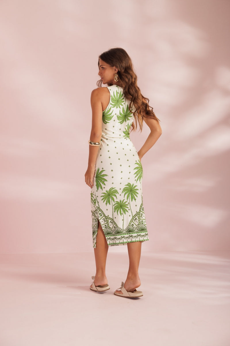Green Coconut Draped Dress
