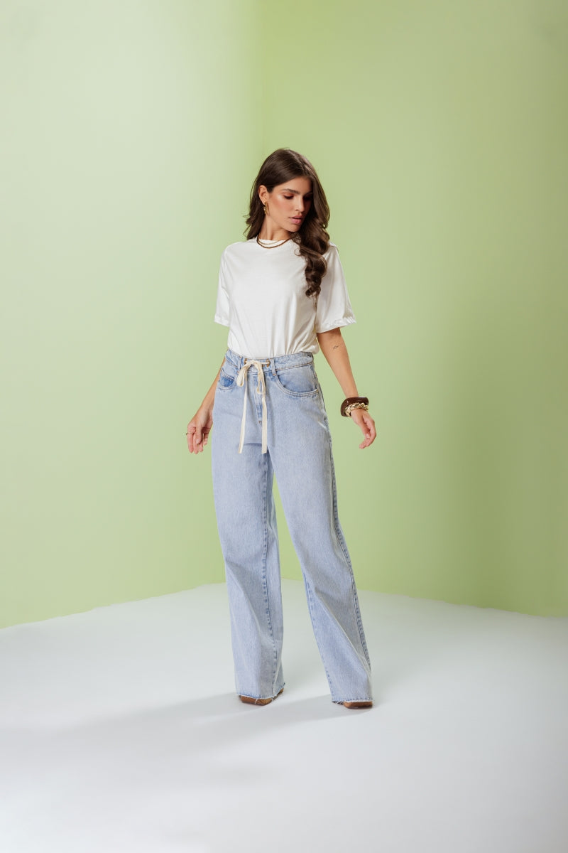 Lace-Up Denim Pants