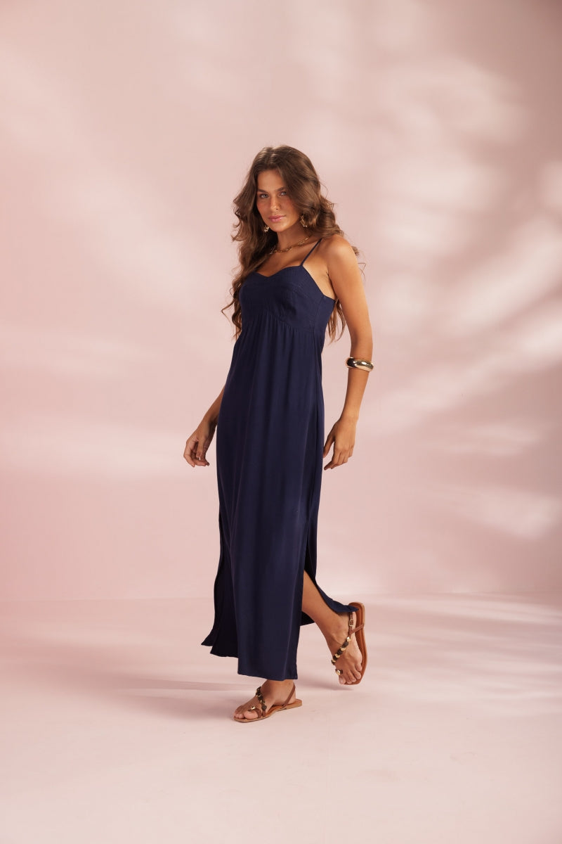 Wet Blue Midi Dress