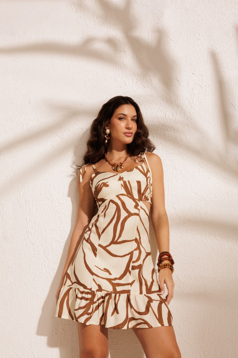 Abstract Floral Short Dress