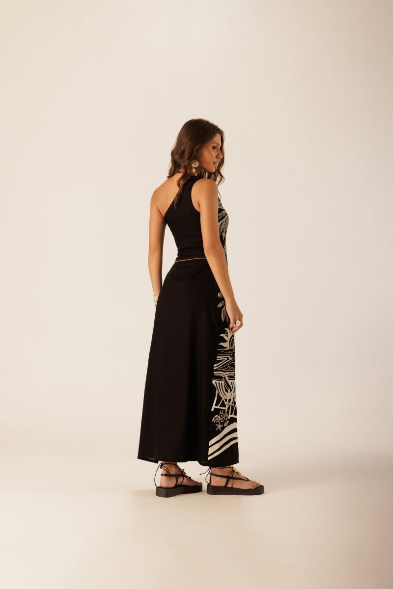 Black Amber Midi Dress