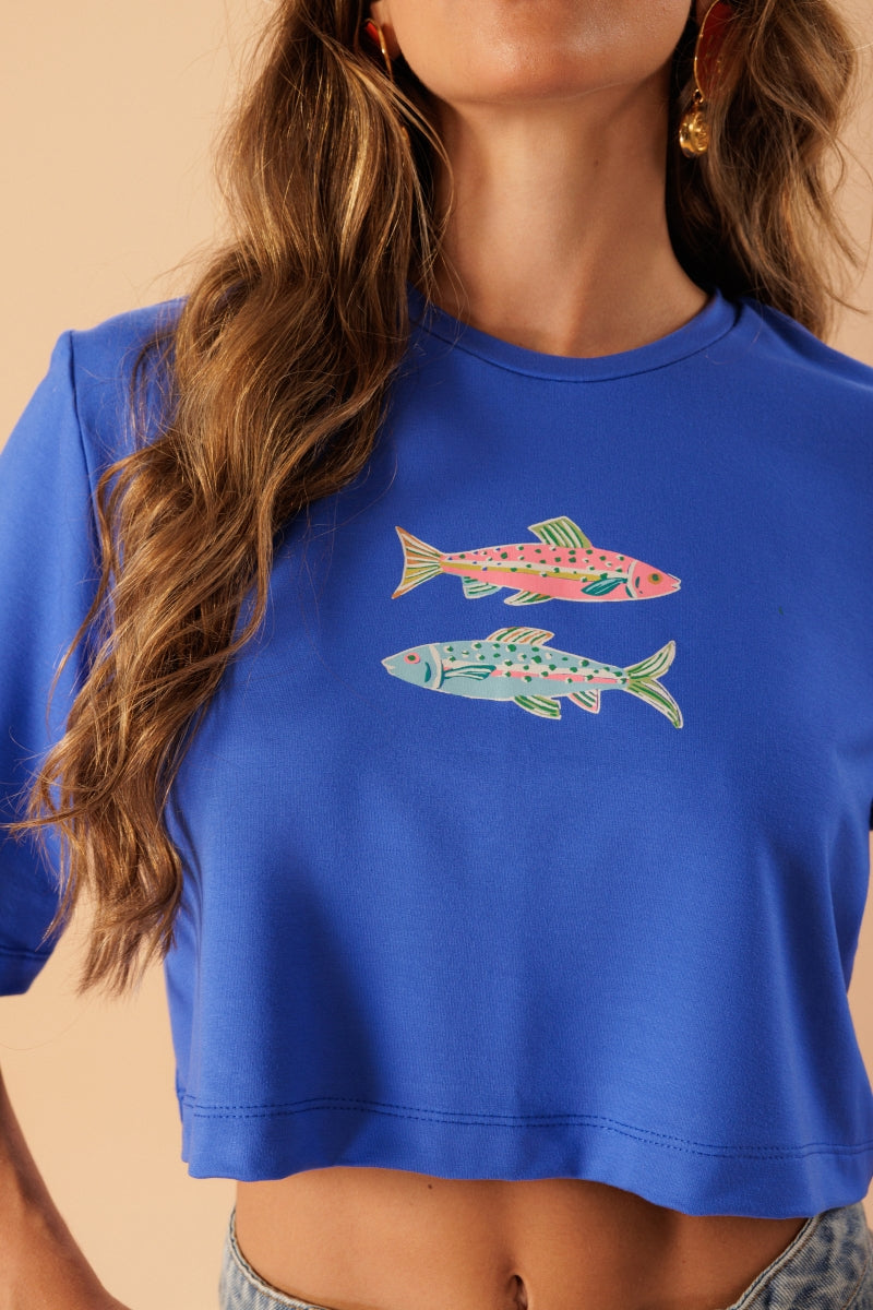 T-Cropped Blue Frescor