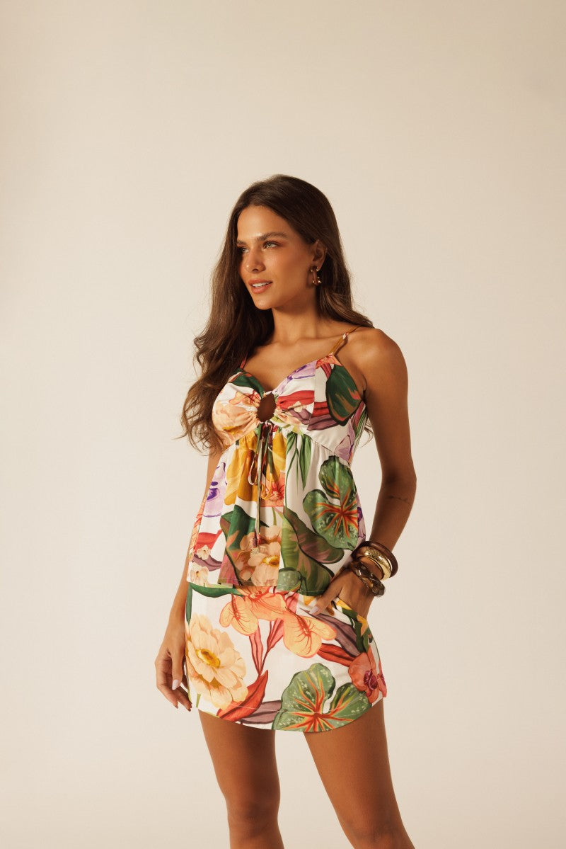 Floral Short Skirt