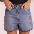 Denim Bermuda Shorts with Pockets